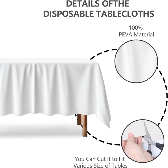 Fețe de masă de unică folosință 137 x 274 cm, albe, set 12 bucati [4]