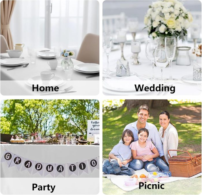 Fețe de masă de unică folosință 137 x 274 cm, albe, set 12 bucati [6]