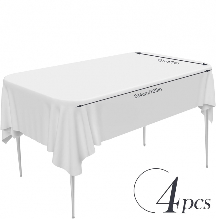 Fețe de masă de unică folosință 137 x 274 cm, albe, set 4 bucati [3]