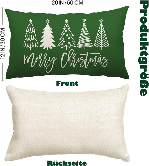Fete de perini decorative 30x50 cm 2buc brazi verzi [6]