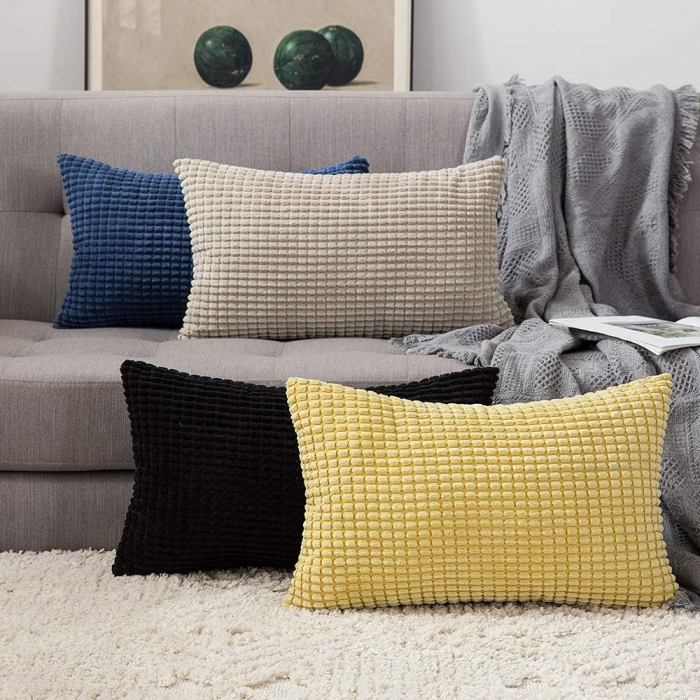 Fete de perini decorative 30x50 cm 2buc negru [6]