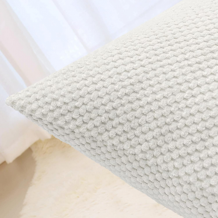 Fete de perini decorative 40x40 cm 2buc alb, fermoar Ascuns [2]