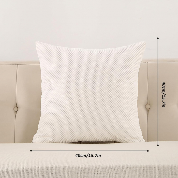Fete de perini decorative 40x40 cm 2buc alb, fermoar Ascuns [4]