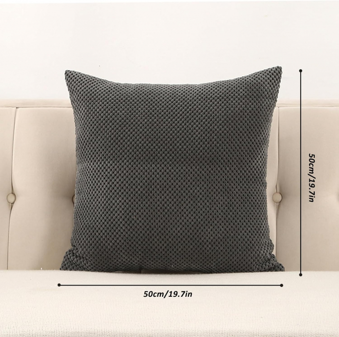 Fete de perini decorative 40x40 cm 2buc GRI inchis, fermoar Ascuns [4]