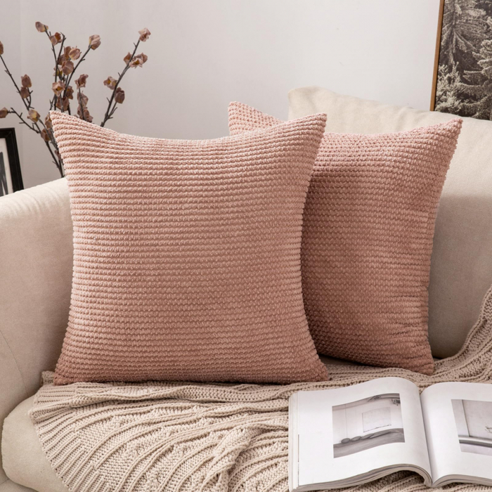 Fete de perini decorative 45x45 cm 2buc roz [1]