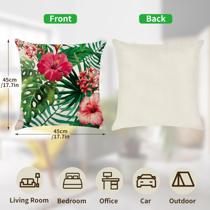Fete de perini ornamentale model tropical 45x45 cm set 4 bucati [2]