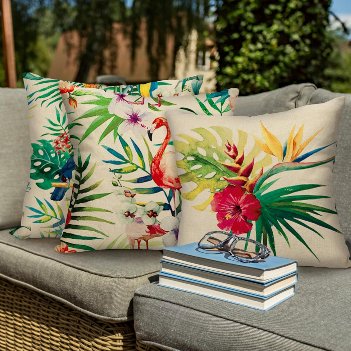 Fete de perini ornamentale model tropical 45x45 cm set 4 bucati [7]