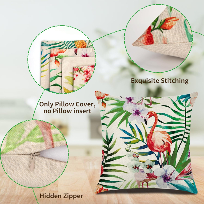 Fete de perini ornamentale model tropical 45x45 cm set 4 bucati [4]