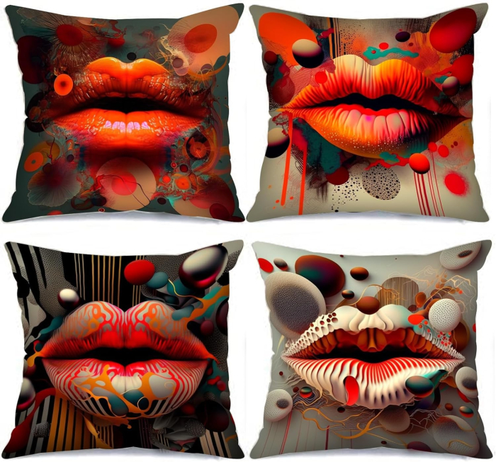 Fete de perini ornamentale model buze 45x45 cm set 4 bucati [1]