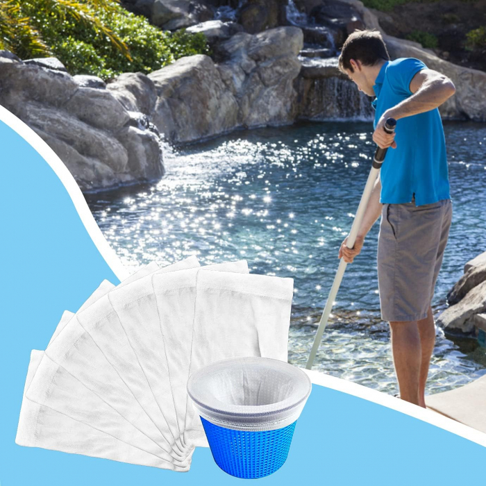 Filtre reutilizabile din panza ultra-fina pentru scurgeri piscina- set 20 bucati [7]