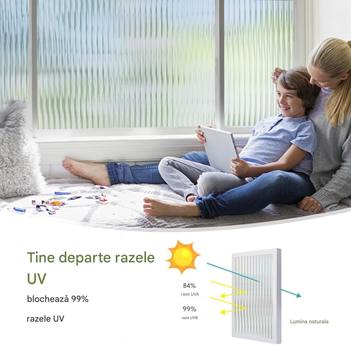 Folie autoadeziva blurata pentru confidentialitate ferestre , blocant UV 44.5x300 cm [3]