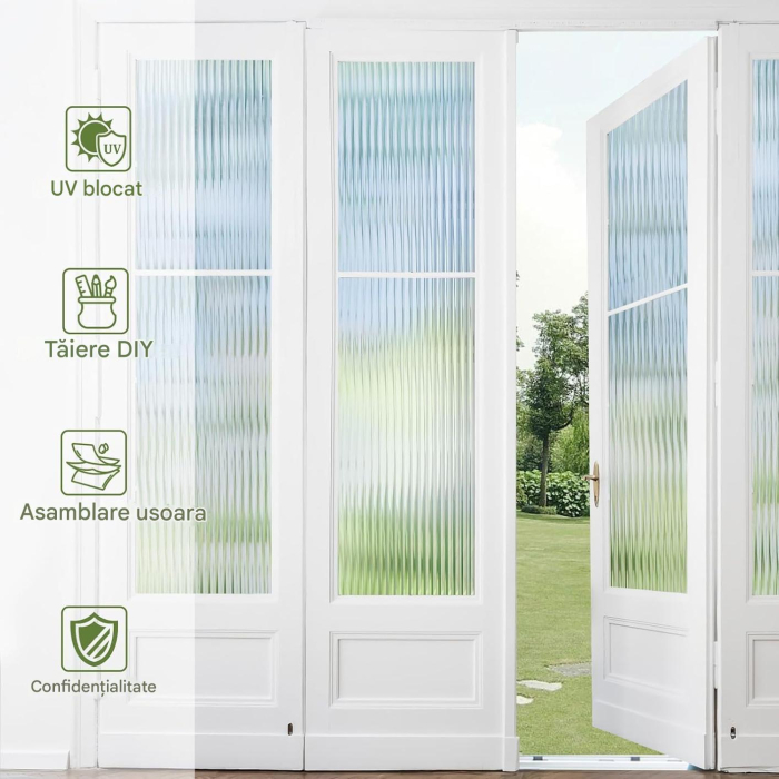 Folie autoadeziva blurata pentru confidentialitate ferestre , blocant UV 44.5x300 cm [2]