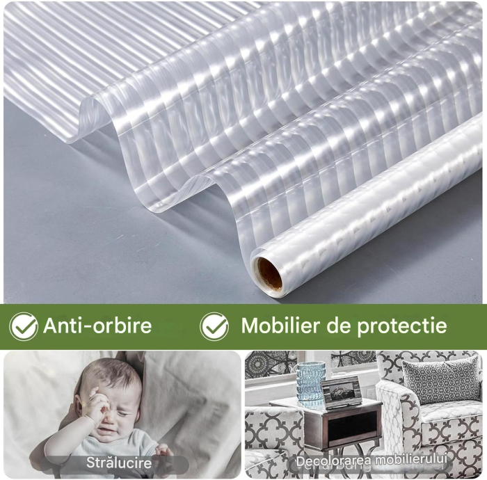Folie autoadeziva blurata pentru confidentialitate ferestre , blocant UV 44.5x300 cm [7]