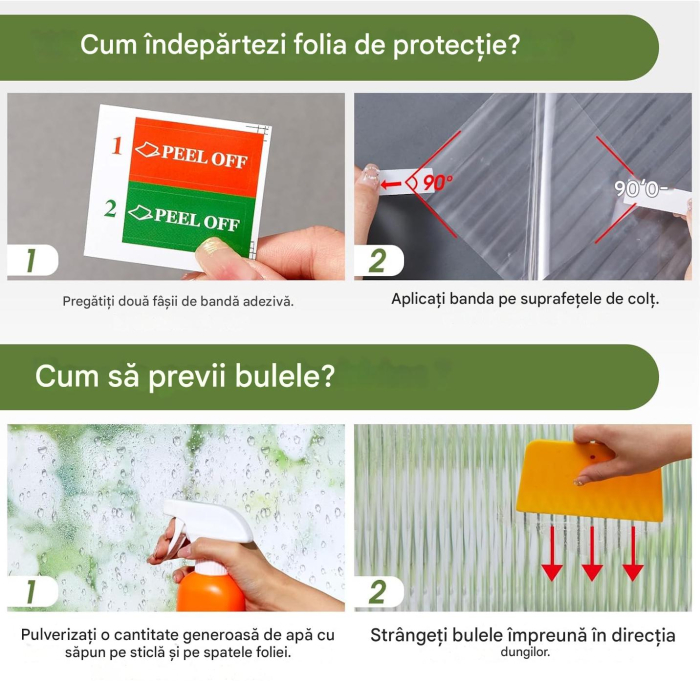 Folie autoadeziva blurata pentru confidentialitate ferestre , blocant UV 44.5x300 cm [6]