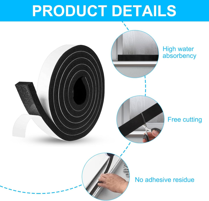 Absorbant de condens pentru ferestre autoadezivă din pâslă 3 cm * 400 cm [5]