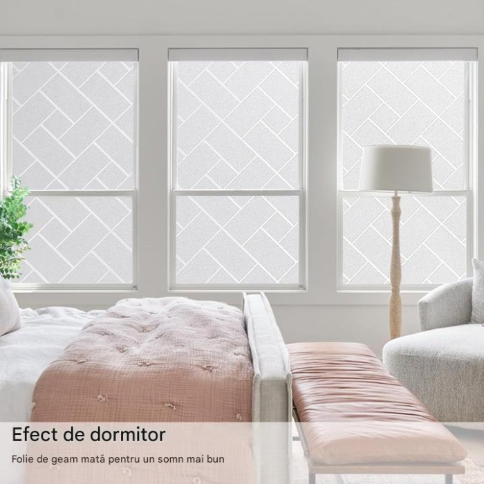 Folie autoadeziva blurata pentru confidentialitate ferestre , blocant UV 60x1000 cm model geometric [5]