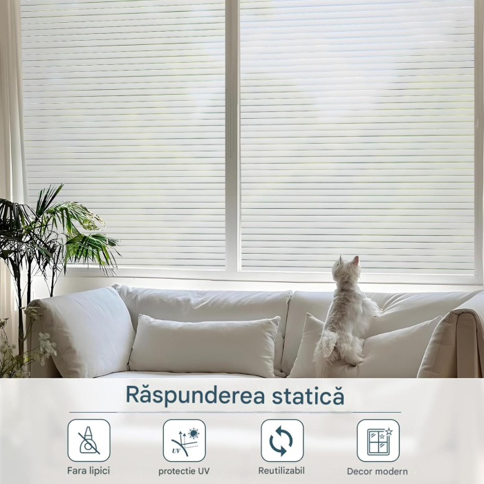 Folie autoadeziva blurata pentru confidentialitate ferestre , blocant UV 45x400 cm [6]