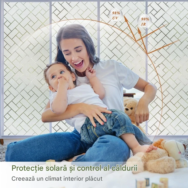 Folie autoadeziva blurata pentru confidentialitate ferestre , blocant UV 30x200 cm [2]