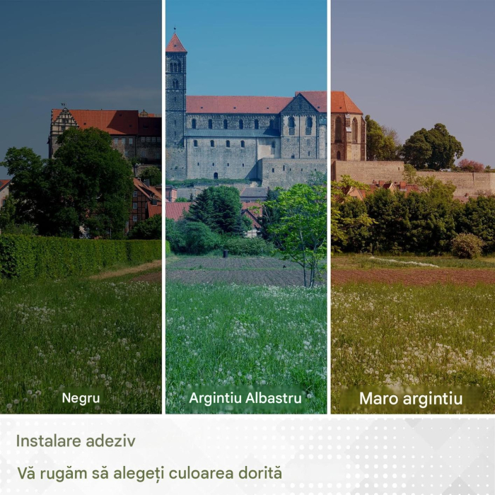 Folie autoadeziva oglinda pentru confidentialitate ferestre , blocant UV, maro/argintiu 44.5x200 cm [6]