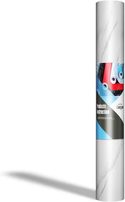 Folie autoadeziva, imitație de marmura, culoare alb cu urme, 900cmx5M [7]