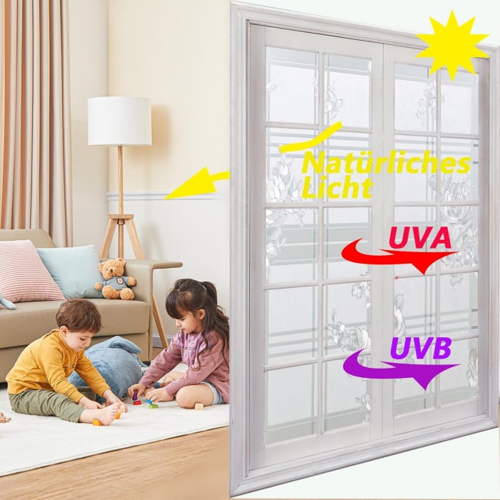 Folie autoadeziva blurata pentru confidentialitate ferestre , blocant UV 90x400 cm [3]