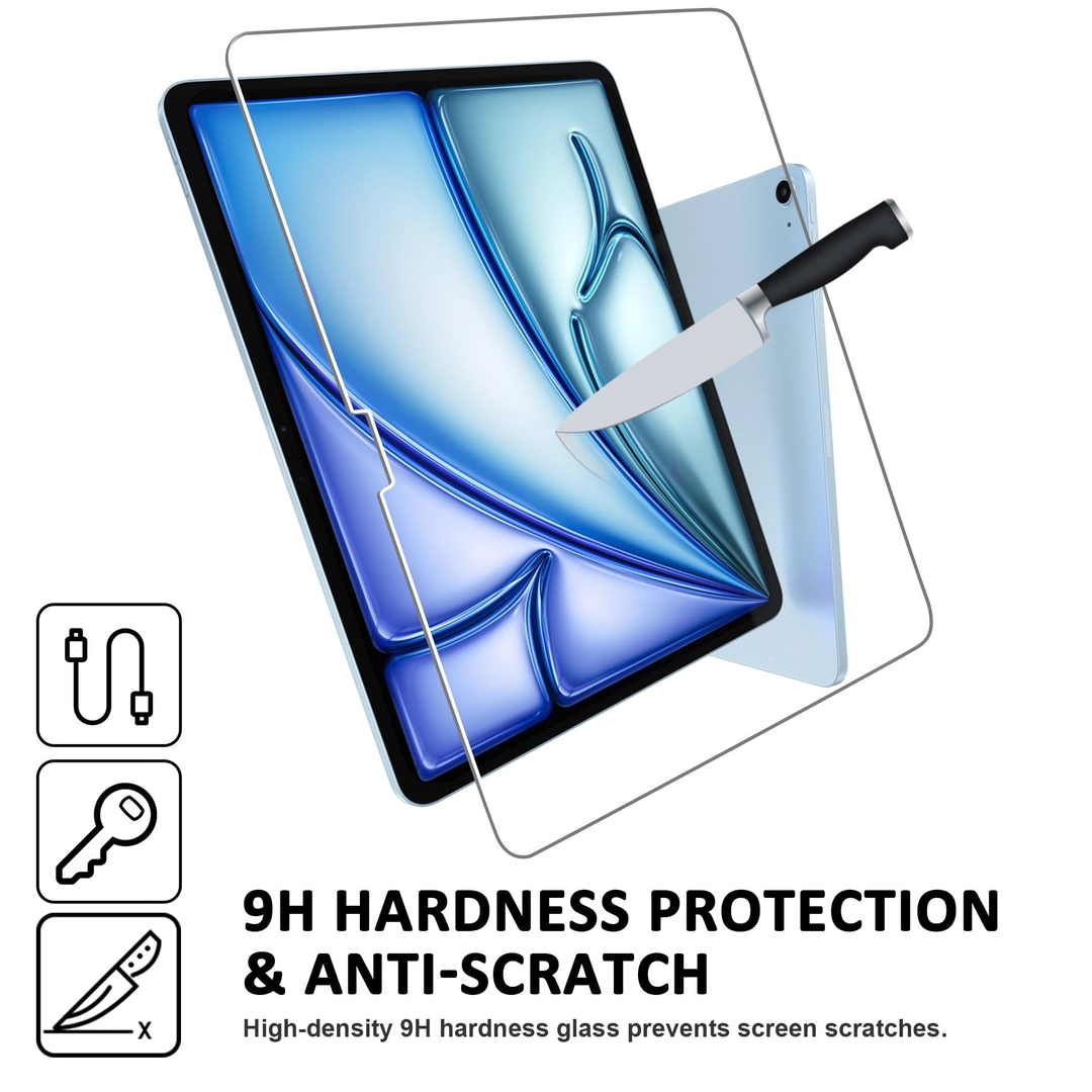 Folie de ecran compatibil cu iPad Air 11 inch M2 (2024), Pachet de 2 buc, sticla duritate 9H [4]