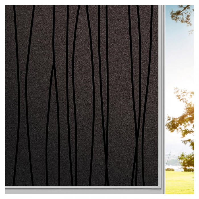 Folie opaca pentru confidentialitate ferestre NEGRU, blocant UV 44.5x200 cm [1]