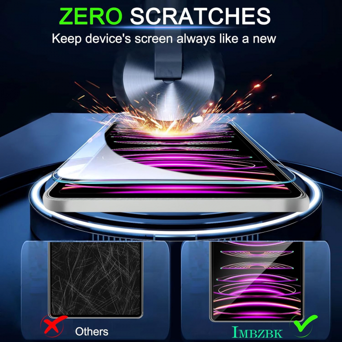 Folii de ecran compatibil cu iPad Pro 12.9, doar cu 2022 2021 2020", duritate 9H, transparent set de 3 [3]