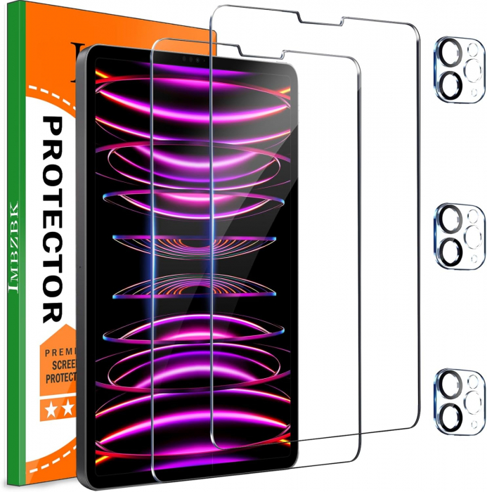 Folii de ecran compatibil cu iPad Pro 12.9, doar cu 2022 2021 2020", duritate 9H, transparent set de 3 [1]