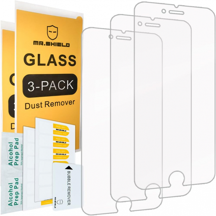 Folii de ecran compatibil cu iPhone 6 / iPhone 6S / iPhone 7 / iPhone 8 , duritate 9H, transparent set de 3 [2]