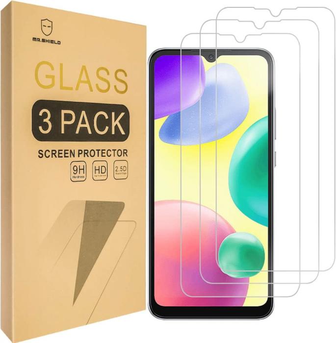 Folii de ecran compatibil cu Xiaomi (Redmi 10A), duritate 9H, transparent set de 3 [1]