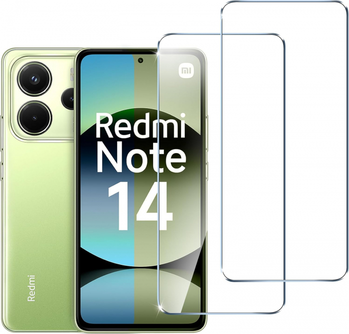 Folii de ecran compatibila cu Xiaomi Redmi Note 14 4G (nu pentru Xiaomi Redmi Note 14 5G) set de 2 bucati [1]