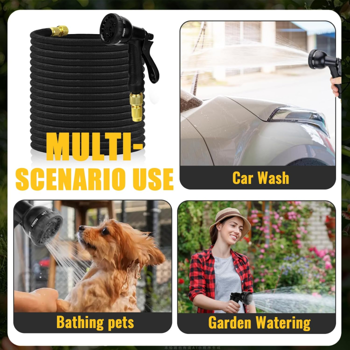 Furtun de grădină 30 M, flexibil, cu adaptoare si pistol pulverizare 10 moduri [7]