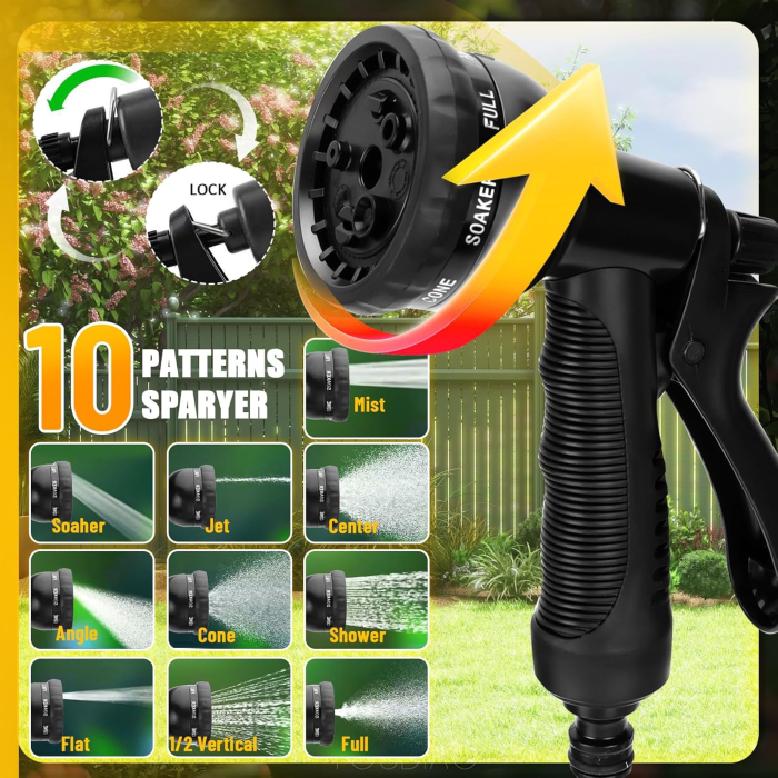 Furtun de grădină 30 M, flexibil, cu adaptoare si pistol pulverizare 10 moduri [4]