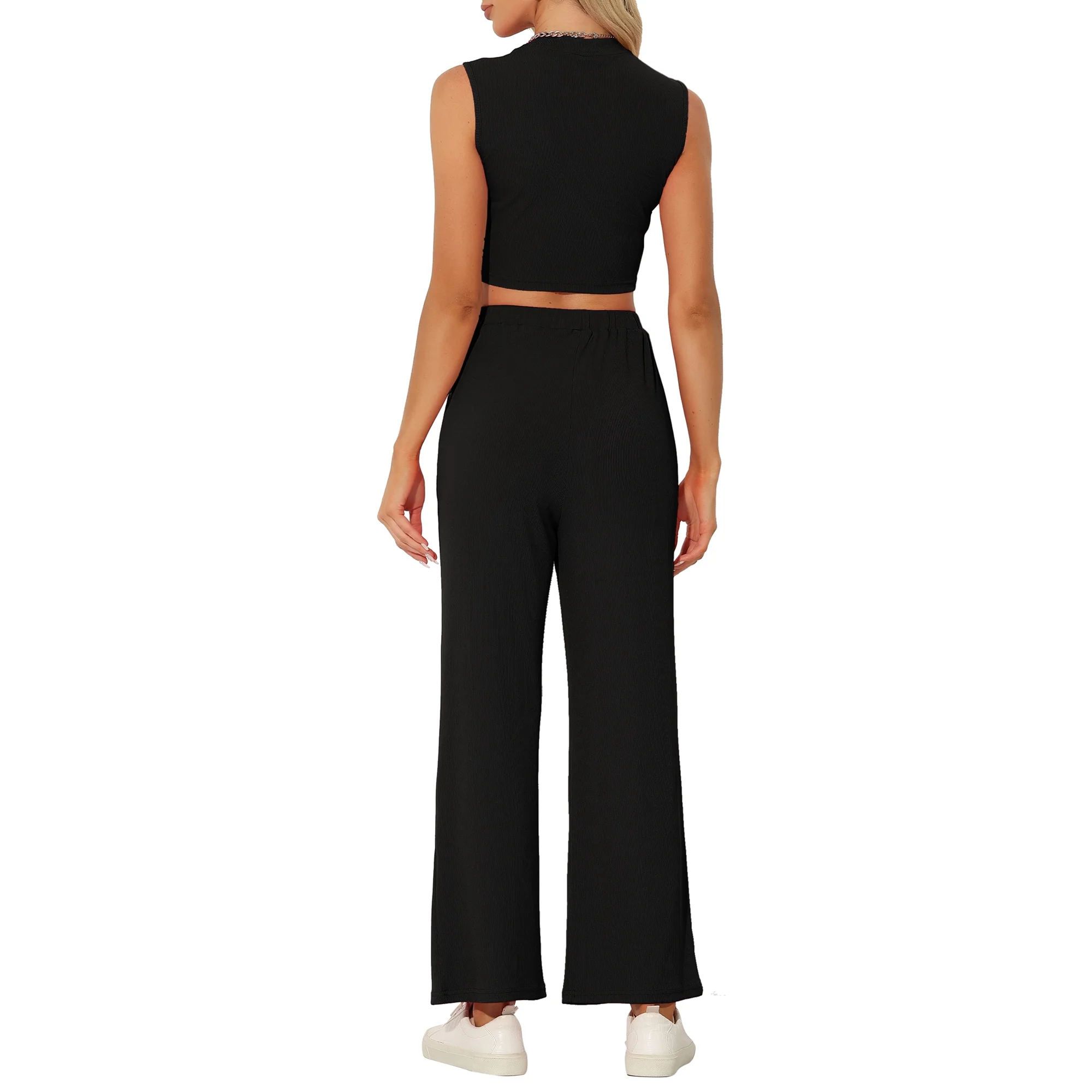 Costum pantaloni si top negre pentru femei, XL [3]