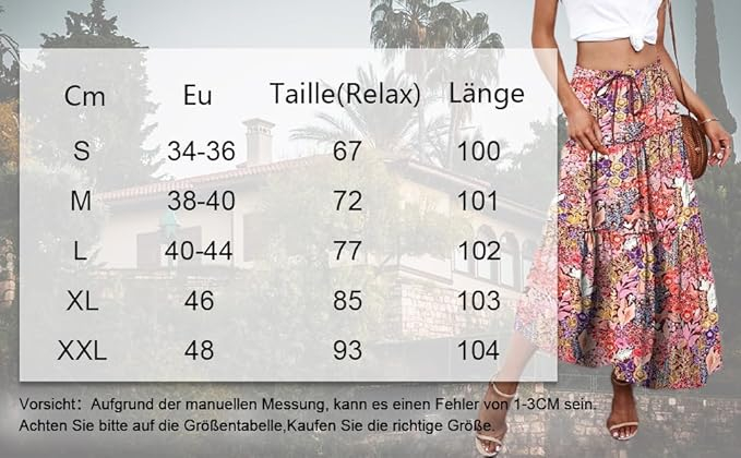 Fusta casual cu talie elastica, in trepte, albastra L [5]