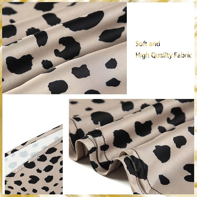 Fusta crem casual din satin pentru femei, talie elastica, M [5]