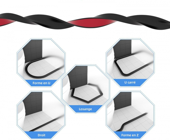 Garnitura siliconica autoadeziva, banda in calea apei 2 M, neagra [5]