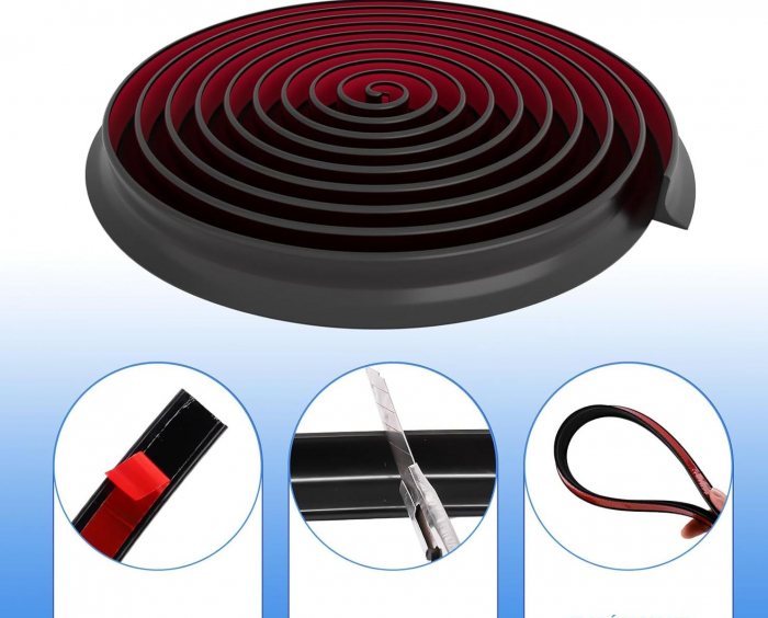 Garnitura siliconica autoadeziva, banda in calea apei 2 M, neagra [6]