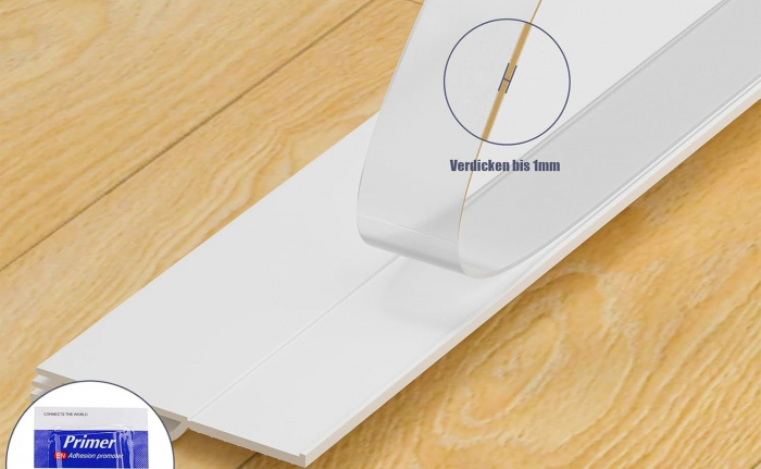 Garnituri siliconice autoadezive pentru etansare gol usa-podea, albe 3x1 M [2]