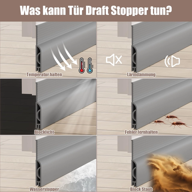 Garnitura siliconica autoadeziva pentru etansare usa-podea, Gri 2 M [4]