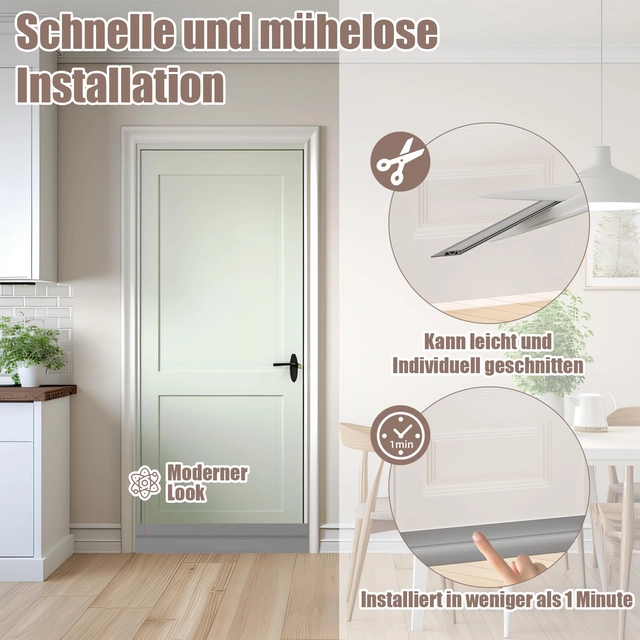 Garnitura siliconica autoadeziva pentru etansare usa-podea, Gri 1 M [2]