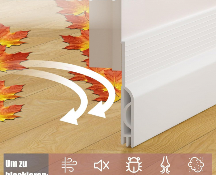 Garnitura siliconica autoadeziva pentru etansare usa-podea, alba 2 M [5]