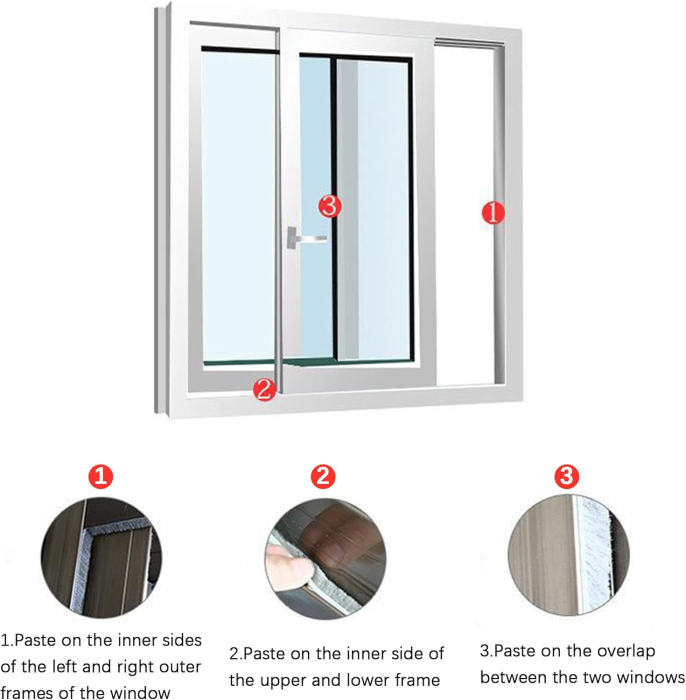 Benzi de etanșare pentru feronerie și uși, izolație – Gri 10m cm [4]