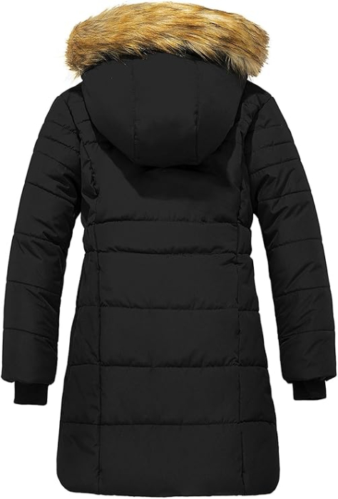 Geaca neagra de iarna pentru fete, cu gluga, captusita, 6-7 ani, 116-122 cm [3]