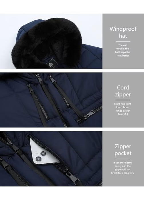 Geaca de iarna impermeabila imblanita pentru femei, albastra XL [5]