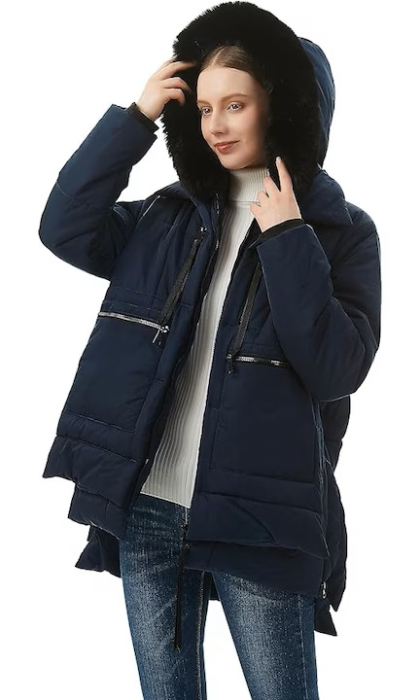 Geaca de iarna impermeabila imblanita pentru femei, albastra XL [4]