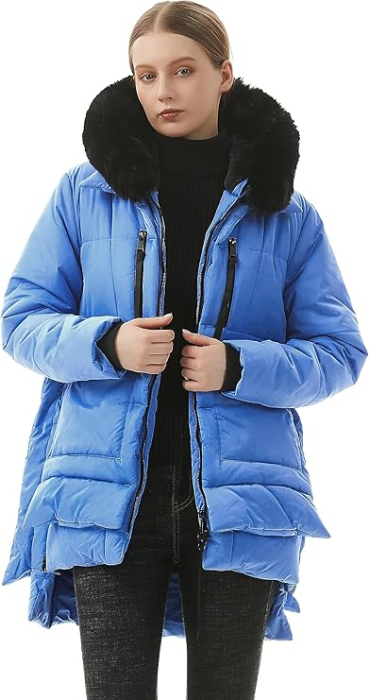 Geaca de iarna impermeabila imblanita pentru femei, albastru deschis XL [2]