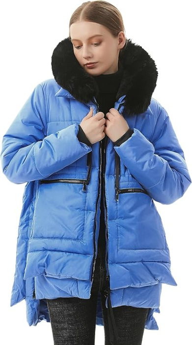 Geaca de iarna impermeabila imblanita pentru femei, albastru deschis XL [1]