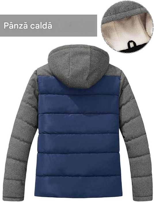 Geaca albastru/gri groasa de iarna, captusita pentru barbati, mrimea M [3]